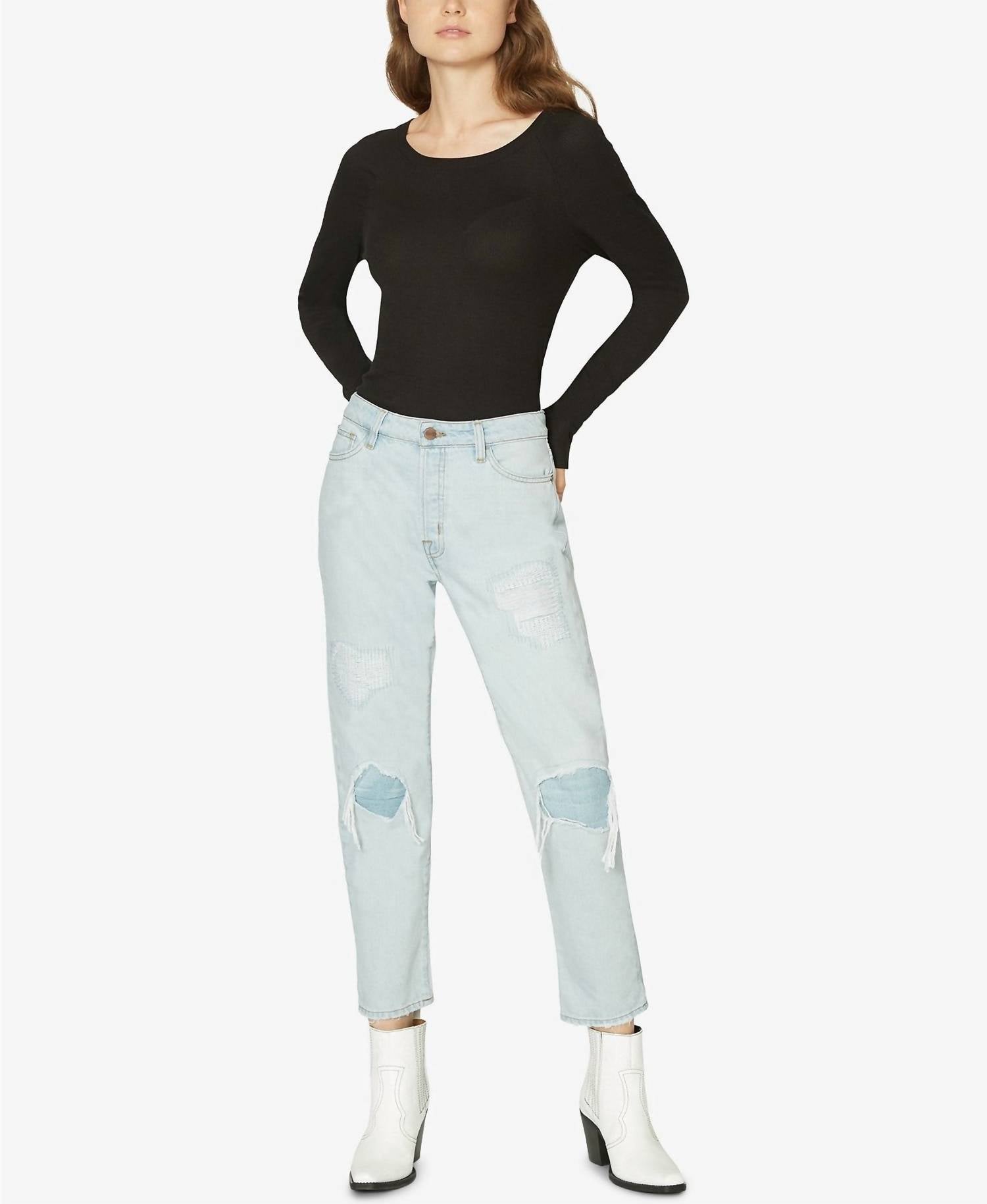 Sanctuary - Women's Repaired Straight Leg Jeans