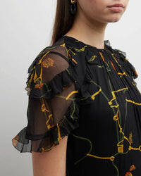 FLORAL CRINKLE CHIFFON DAY DRESS