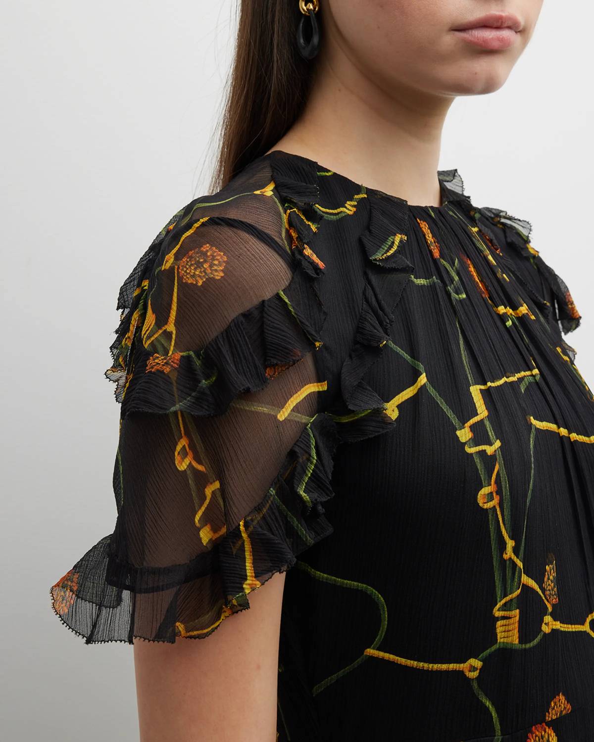 FLORAL CRINKLE CHIFFON DAY DRESS