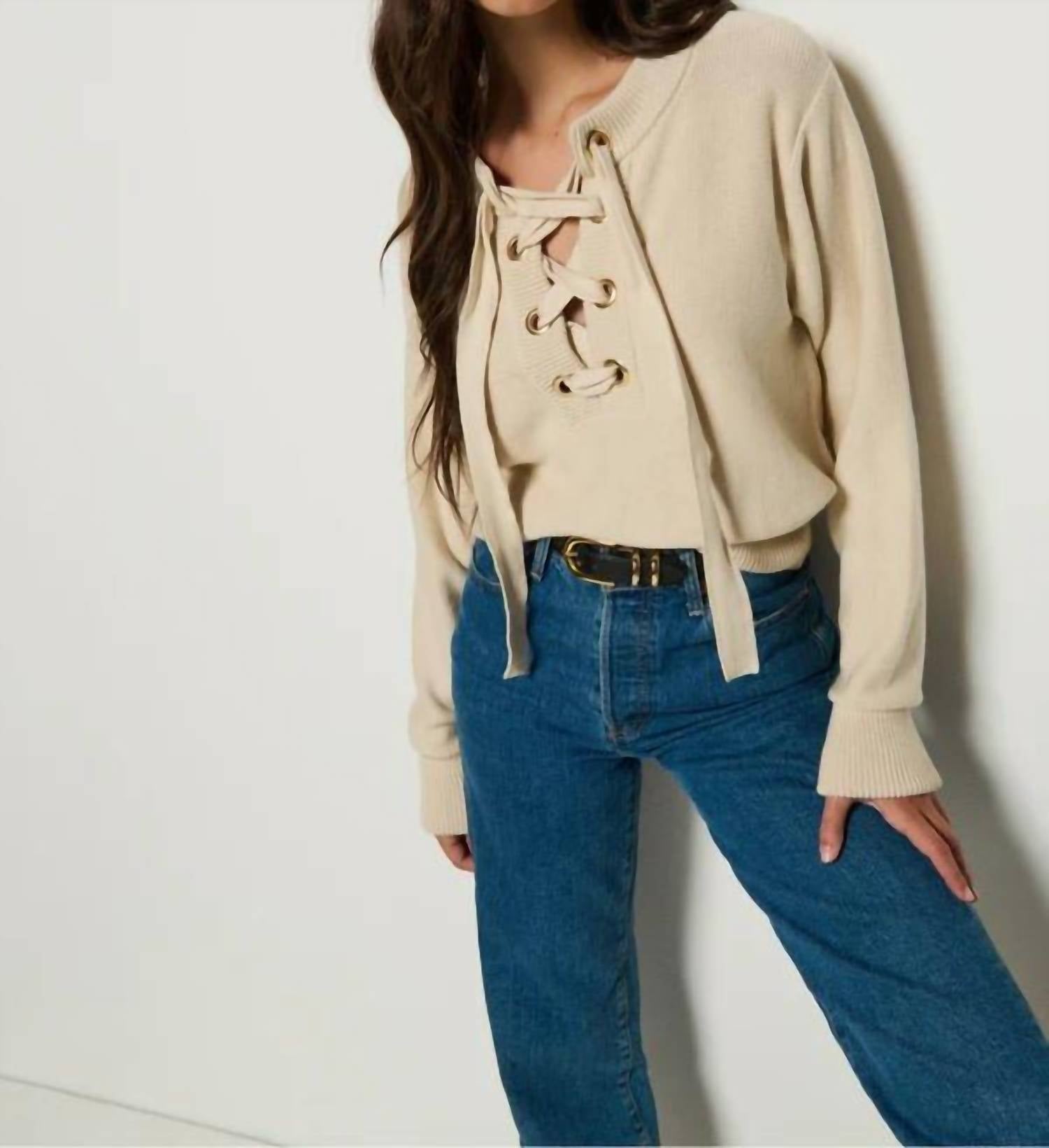 Nation Ltd - Rory Lace-up Sweater