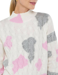 Incashmere - Long Sleeve Animal Print Sweater
