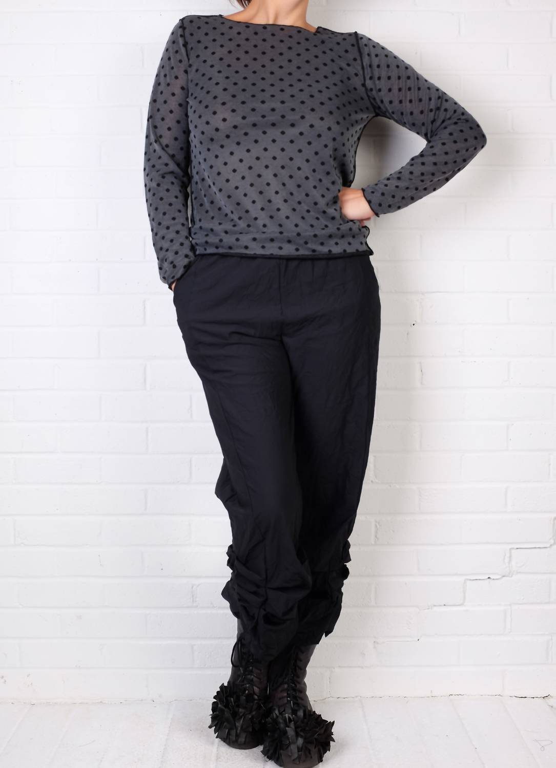 Cut Loose - Mesh Dot Long Sleeve Layering Tee