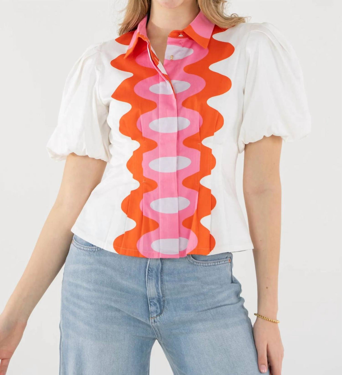 Emily Mccarthy - Britt Elastic Puff Sleeve Top