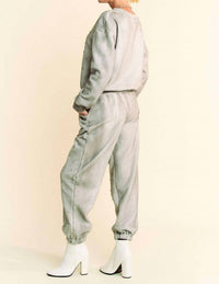 Davi & Dani - Rhinestone Detail Bling Jogger Set