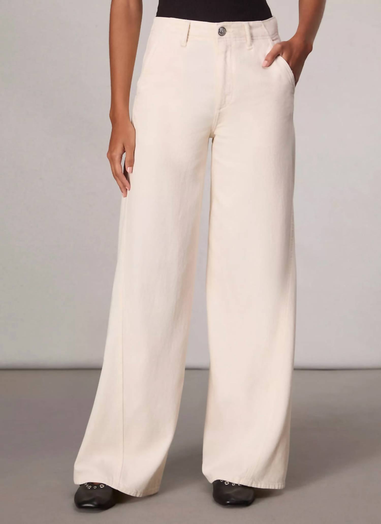 Rag & Bone Featherweight Tailored Wide Leg Sofie Jeans in sandstone - women's jeans