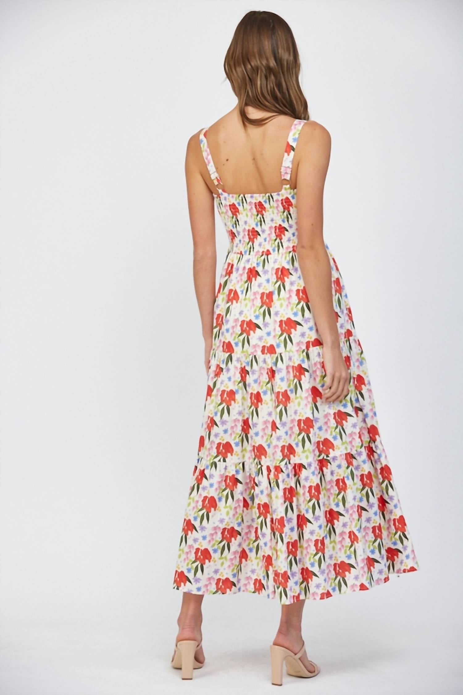 Fate - Adjustable Strap Cut Out Tie Front Maxi Dress