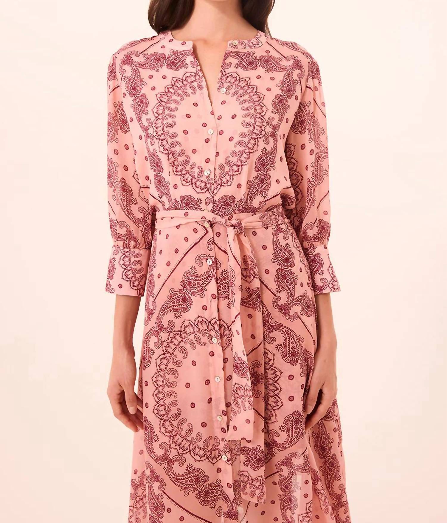 Misa Los Angeles Solmaz Midi Dress in rose bandana - women's dress - alternate view