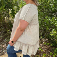 Easel - Ruffle Bottom Top
