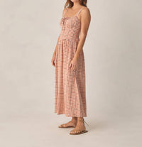 Rylee + Cru Primrose Maxi Dress in poppy gingham - women's dress - detail view