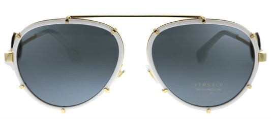 Versace - Aviator Metal Sunglasses with Grey Lens