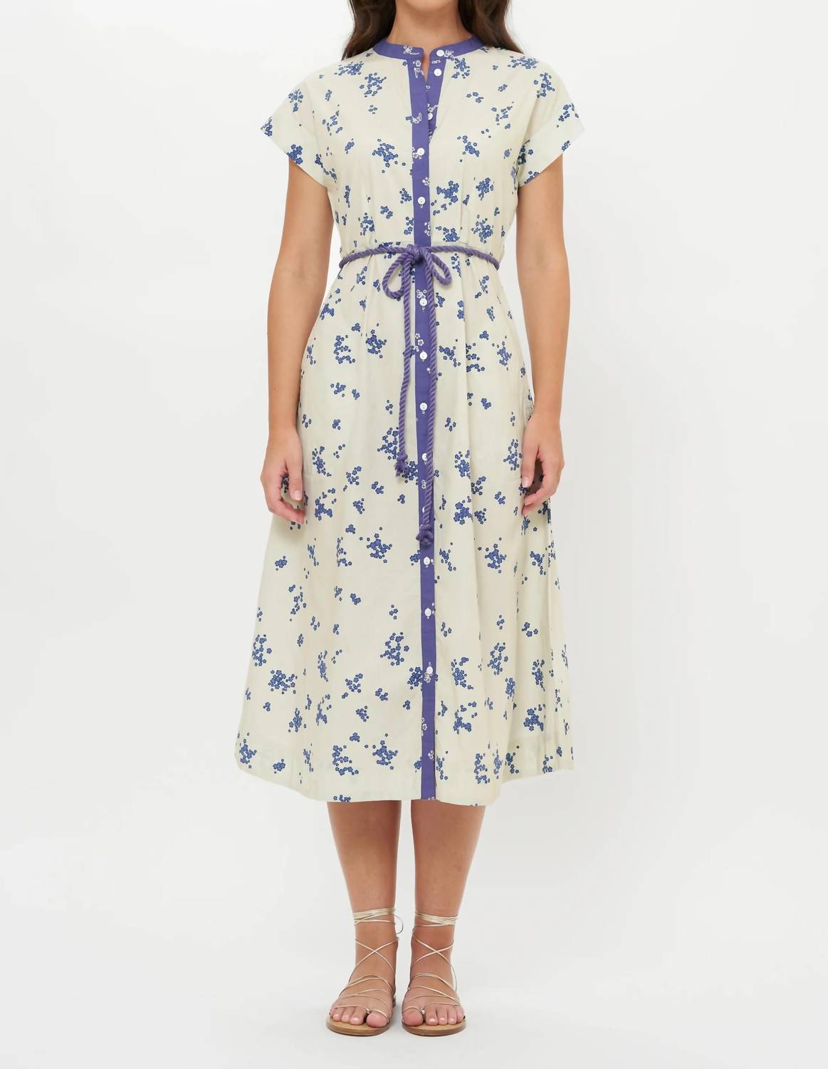 Oliphant - Cap Sleeve Shirt Midi Dress
