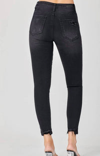 Risen - Deb Distressed Vintage Mid Rise Skinny Jeans