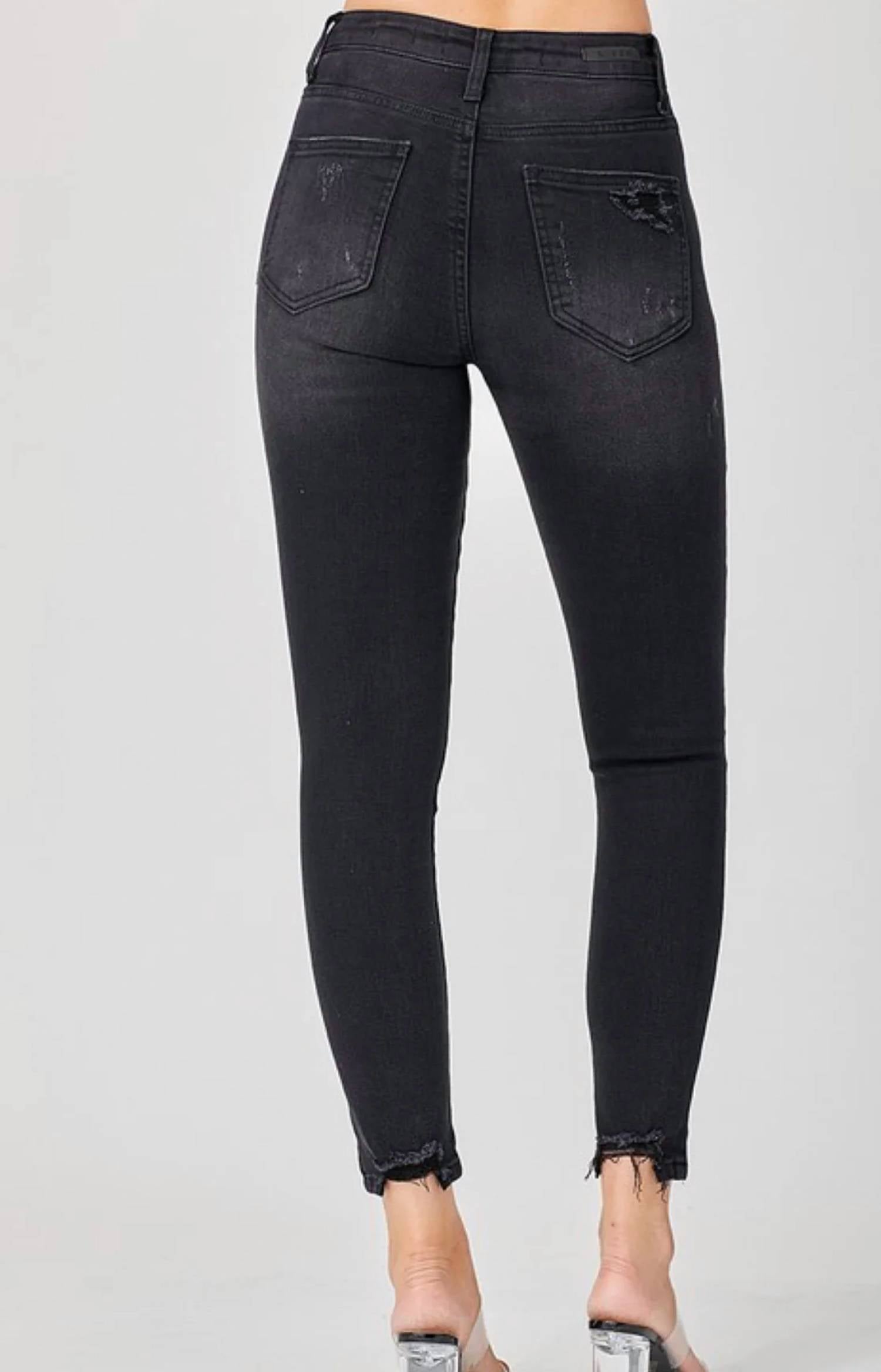 Risen - Deb Distressed Vintage Mid Rise Skinny Jeans