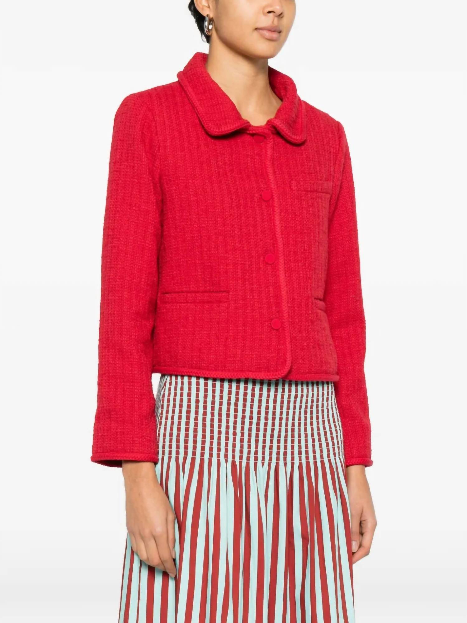 POSSE Jacqueline Jacket in scarlet 1 - women's jacket - detail view