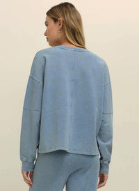 Z Supply - Delphine Knit Denim Pullover Sweatshirt