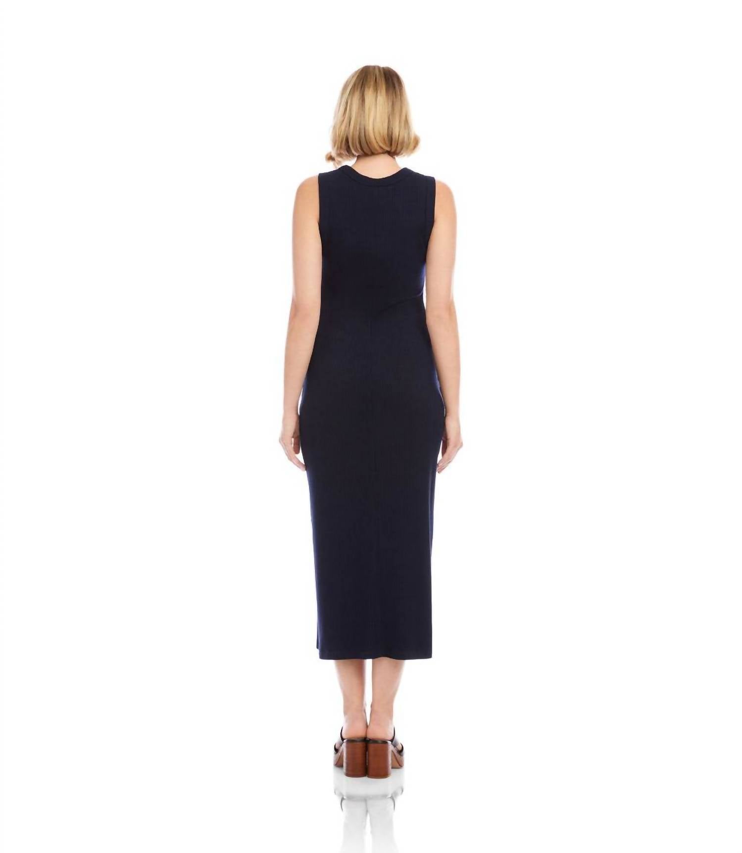 Karen Kane - Ribbed Sleeveless Midi Column Dress