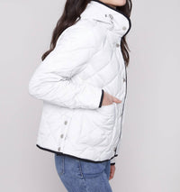 Charlie B - Quilted Puffer Jacket With Removable Hood