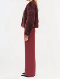 JONATHAN SIMKHAI Natasha Short Jacket in cranberry - women's jacket - alternate view