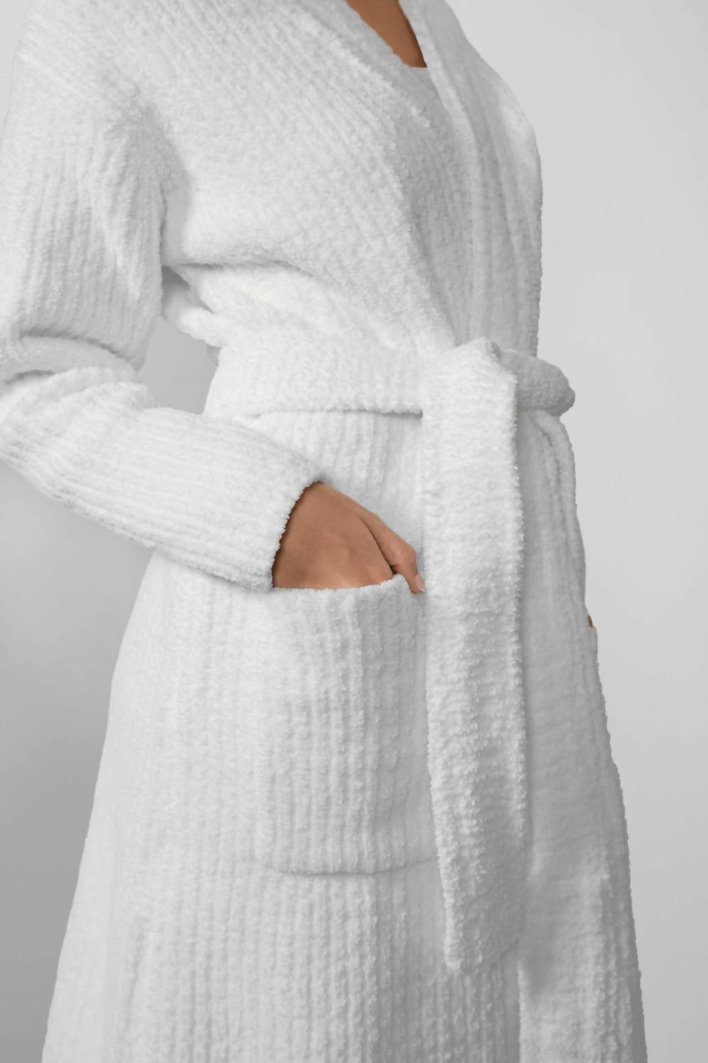 Sunday Citizen Snug Ribbed Cardigan in white - women's cardigan - detail view