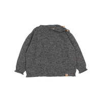 Búho Girls' Fine Knit Sweater in antracite - kids' sweater - alternate view