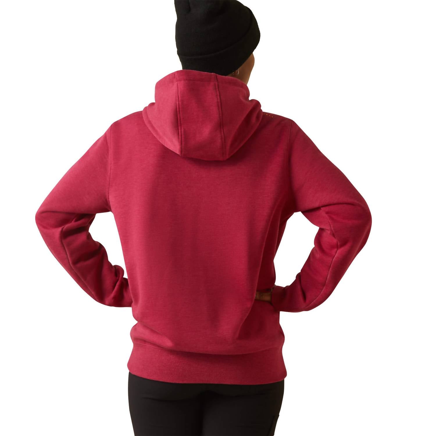 ARIAT Women's Rebar Graphic Hoodie in cherries - women's top - detail view