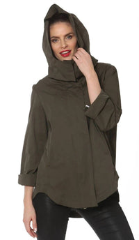 Ciao-Milano Savina Zip Off Hood Jacket in charcoal - women's jacket - alternate view