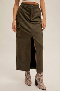 Hem & Thread - Women's Suede Midi Skirt