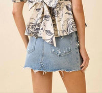 Pretty Follies - Floral Print Square Neck Ruched Top