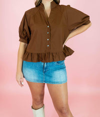 Entro - Boutique Style Ruffle Hem Blouse