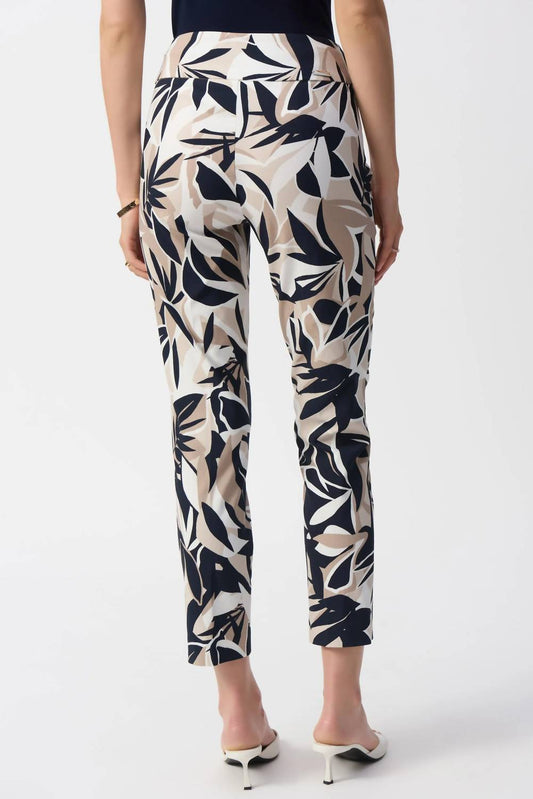 Joseph Ribkoff - Tropical Print Slim Cropped Pants