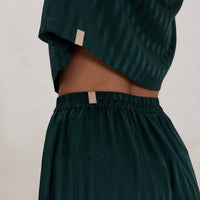 Lunya - Washable Silk Striped Jacquard High Rise Pants Set