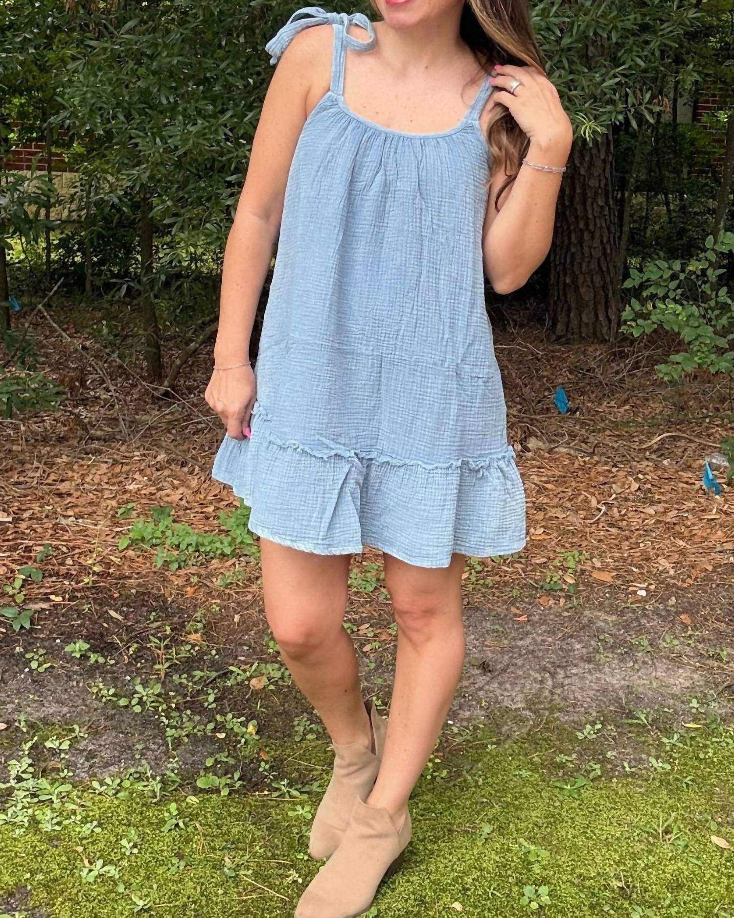 Very J - Dainty Denim Dress