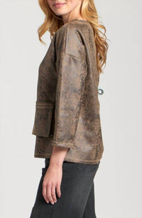Apny - Vegan Leather Asymmetric Pullover