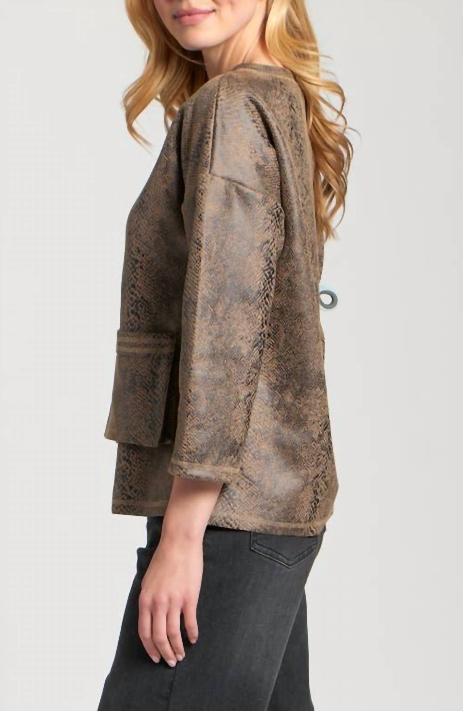 Apny - Vegan Leather Asymmetric Pullover