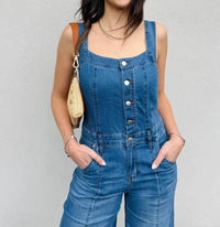 Tribal - Adjustable Shoulder Straps Wide-leg Jumpsuit