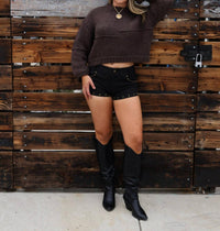 Sky To Moon - Romi Suede Micro Shorts