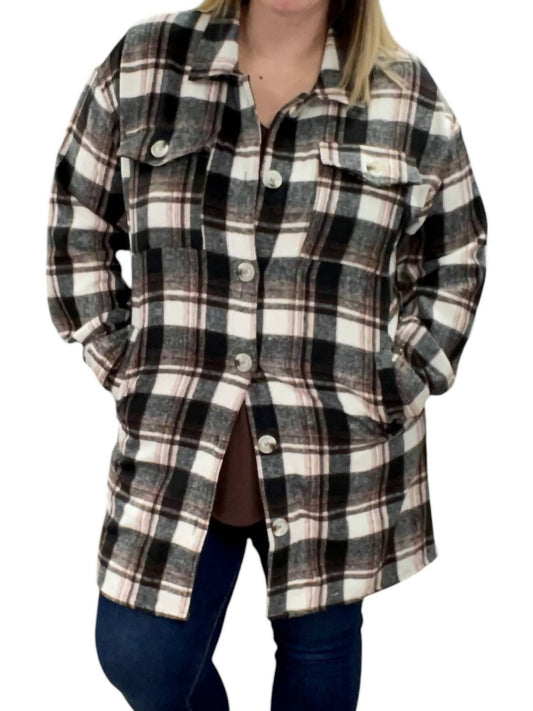 Vanilla Sky - Plaid Flannel Shirt Coat