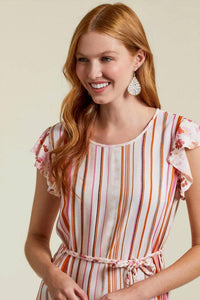 Tribal - Ruffled Contrast Print Dress