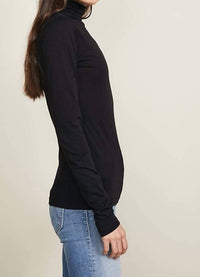 Velvet by Graham & Spencer Long Sleeve Turtle Neck Top in black - women's long sleeve top - alternate view