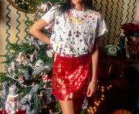QUEEN OF SPARKLES 12 Days of Christmas Oversized Tee in white multi - women's t-shirt - alternate view