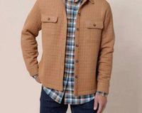 SOUTHERN TIDE Fairwood Quilted Knit Shacket in hazelnut khaki - men's jacket