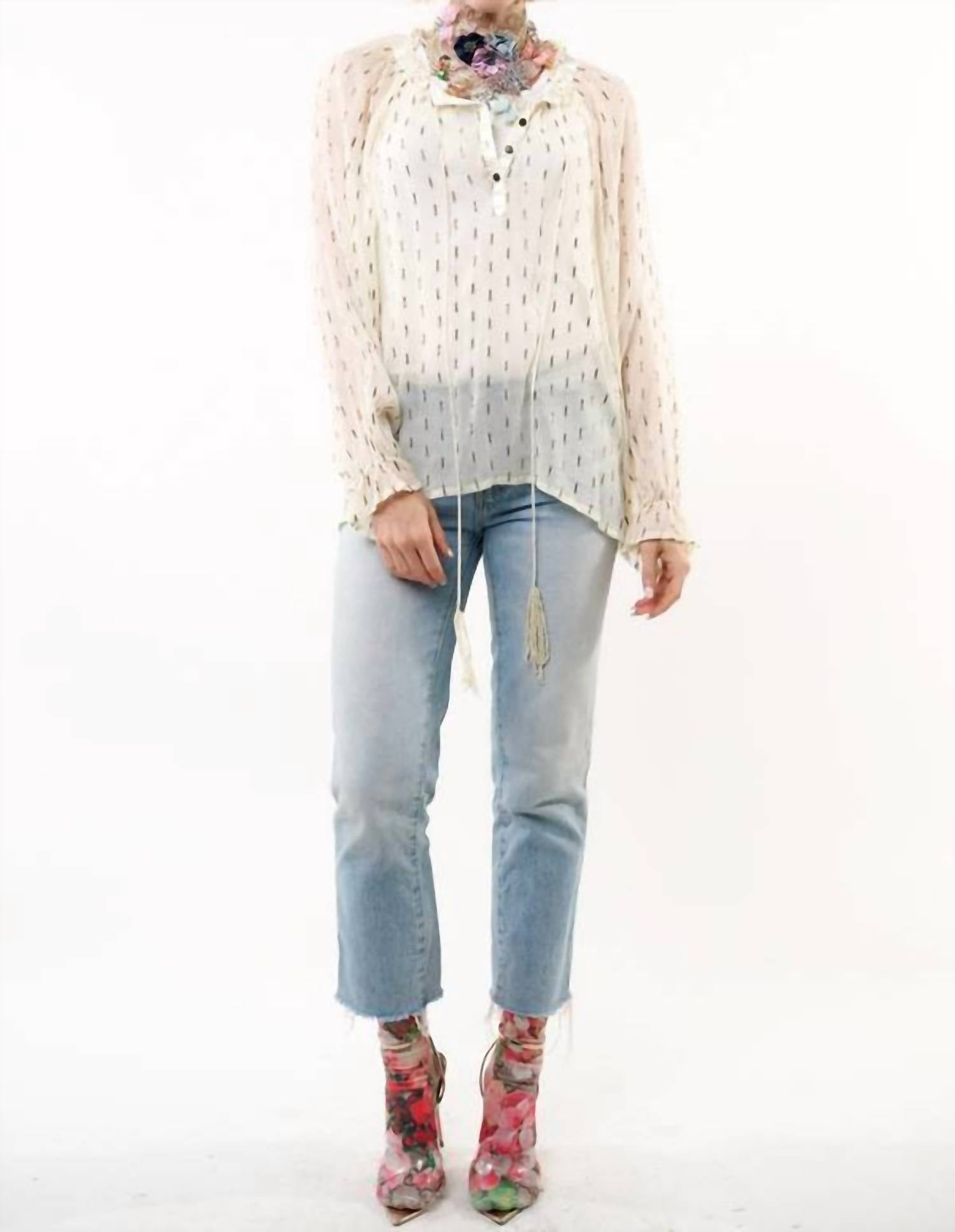 Aratta Maven Chiffon Blouse With Cami in ivory 1 - women's blouse - view 4