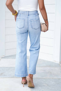 Risen - Textured Tummy Control Straight Jean