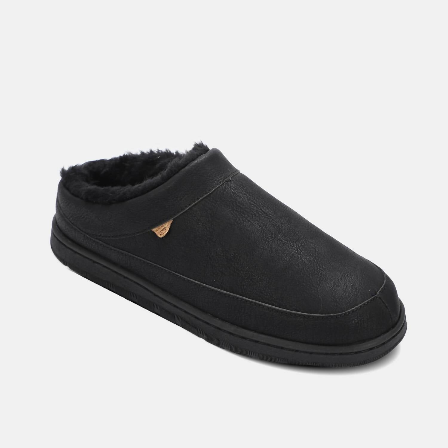 Lamo Men's Julian Clog Ii Slipper in waxed black - men's loafer - detail view
