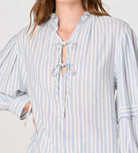 ASTR Taliyah Striped Blouse in blue white - women's blouse - view 5