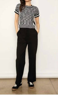 Central Park West Luca Melanged Sweater Shirt in black white - women's sweater