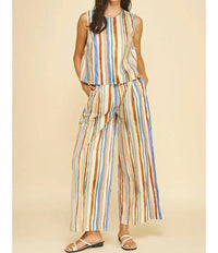 Pinch - Stripe Wide Leg Pants