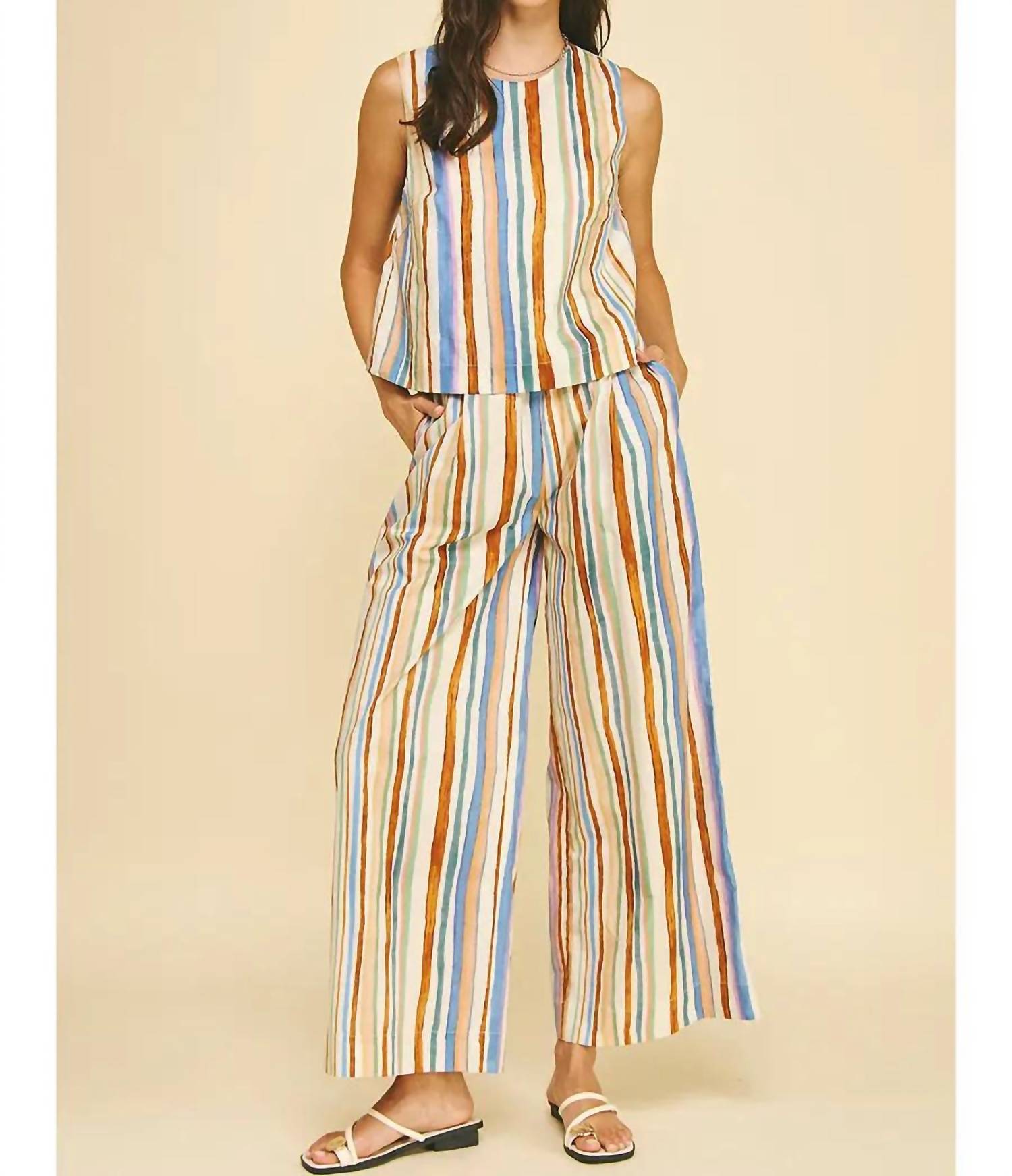 Pinch - Stripe Wide Leg Pants