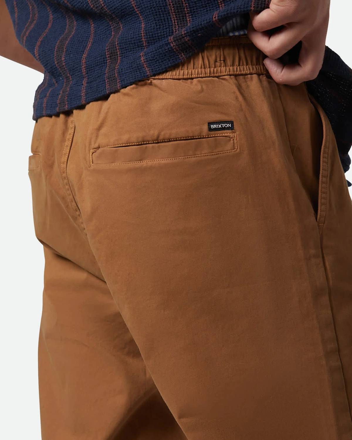 Brixton MEN'S BROADWAY ELASTIC PANT in brown - men's pants - alternate view