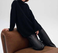 White + Warren - Lofty Blend Zip Collar Tunic Sweater